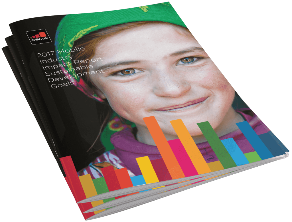 Stack of 2017 Mobile Industry Impact Report brochures