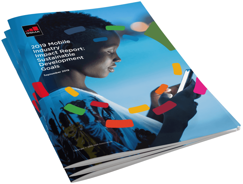 Stack of 2019 Mobile Industry Impact Report brochures